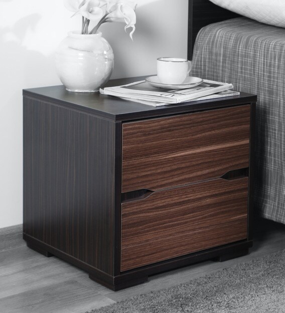 Blazing Night Stand in Cairo Walnut & Dark Ebony Finish