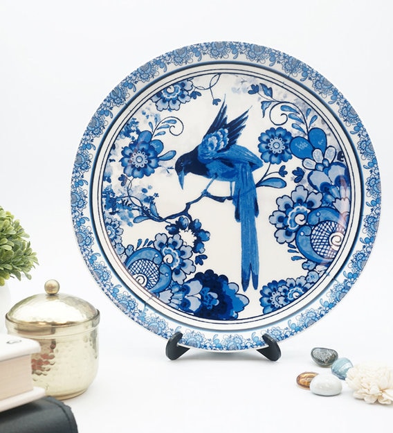 Buy Blue Ceramic Dutch Blue Pottery Crow Decorative Plate