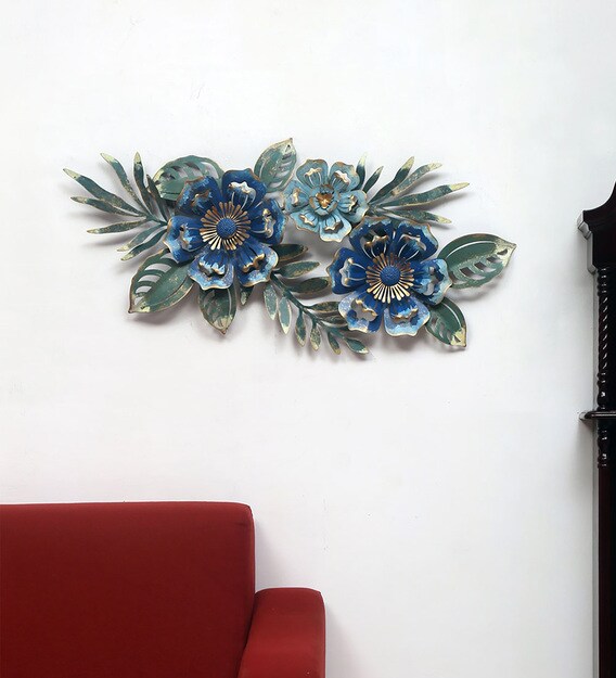 Buy Blue Metal Floral Bliss Wall Decor By Home Online Floral
