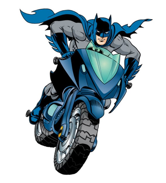 Buy Blue Vinyl DC Comics Batman Bat Bike Matte Finish Wall Sticker by ...