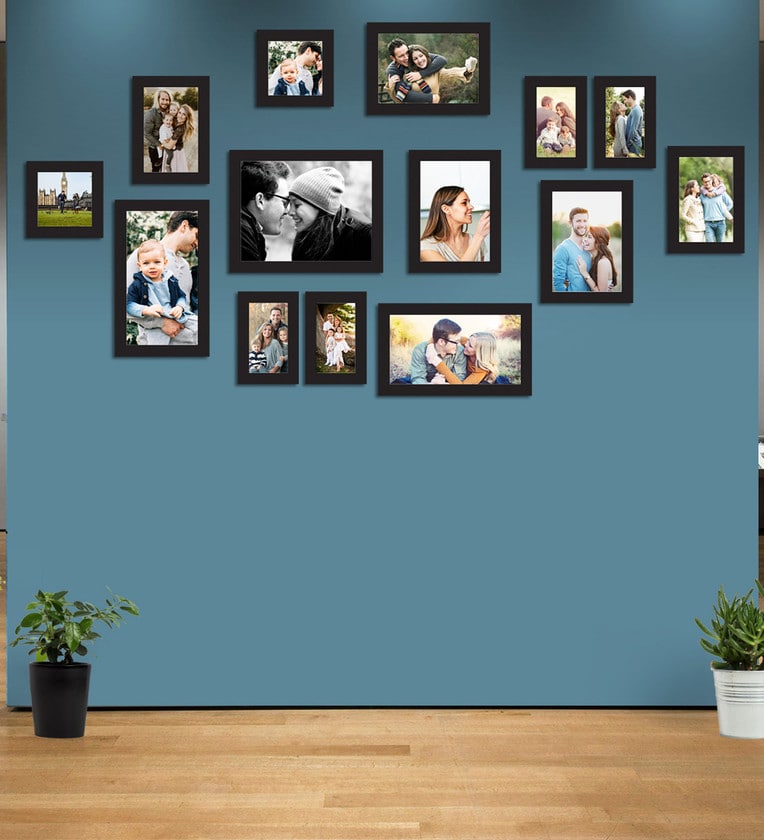 Buy Black Wood Collage Photoframes - Set 14 Online - Collage Photo 