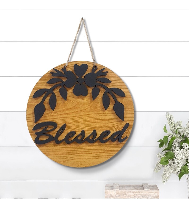 black wall decor plaque