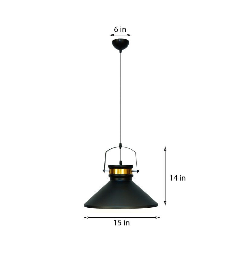 Buy Black Funnel Metal Hanging Pendant Light By Hind Lighting Online