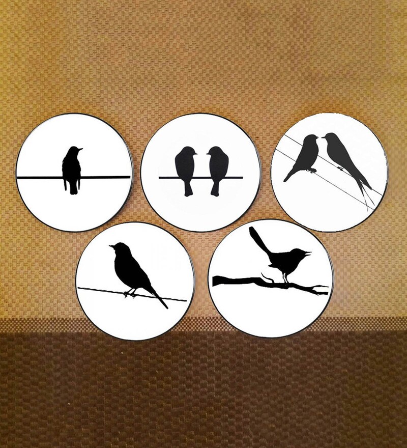 Buy Black White Ceramic Birds Design Wall Plates Set Of 5 By Craftedindia Online Wall Plates Wall Art Home Decor Pepperfry Product