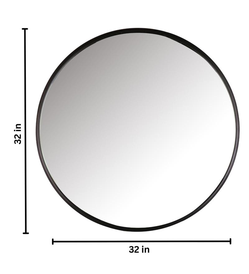 Buy Black 32 Inch Round Wall Mirror by Casagold Online Wall Mirrors