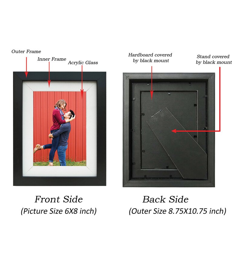 Buy Black Acrylic & MDF 6x8 Inch Table Photo Frame by Wens Online ...