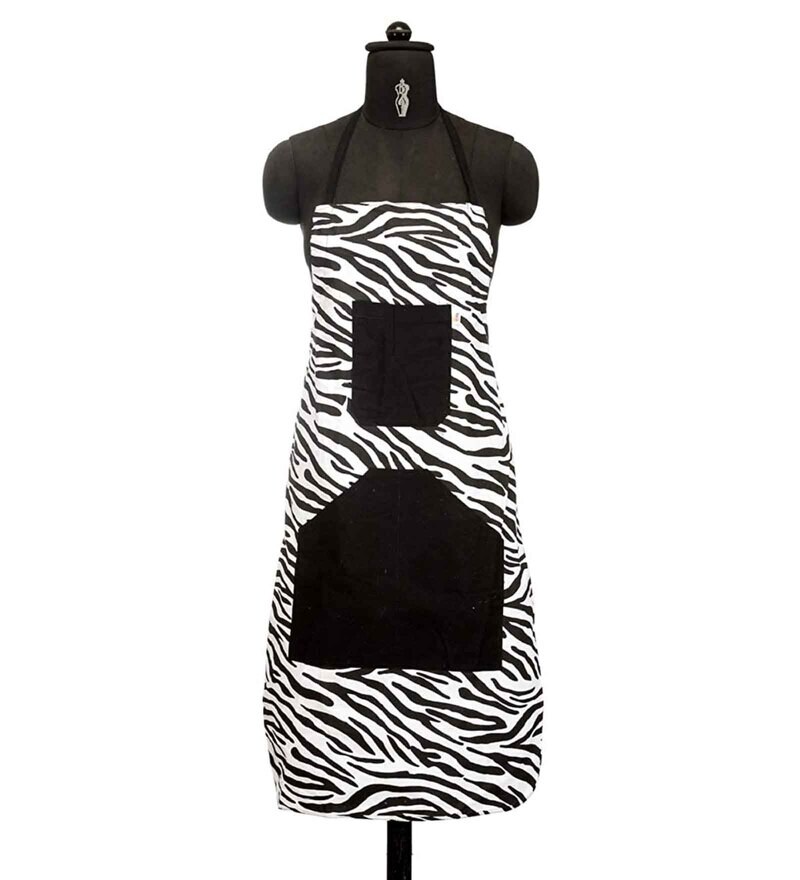 Buy Black and White Cotton Kitchen Linen Set (8 Pieces) by Swayam