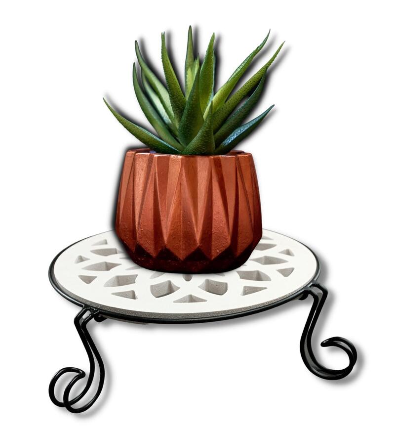 Buy Black and White Metal Planter Stand By eStand Online Metal