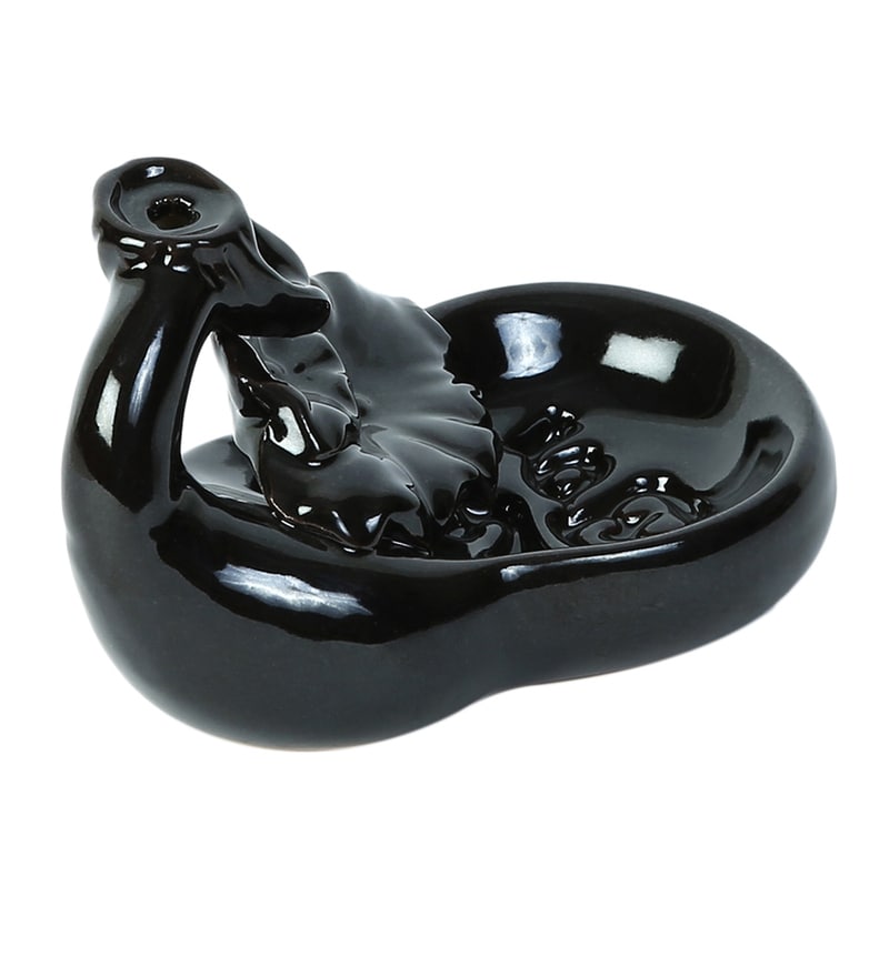 Buy Black Ceramic Backflow Indoor Smoke Fountain by Tayhaa Online