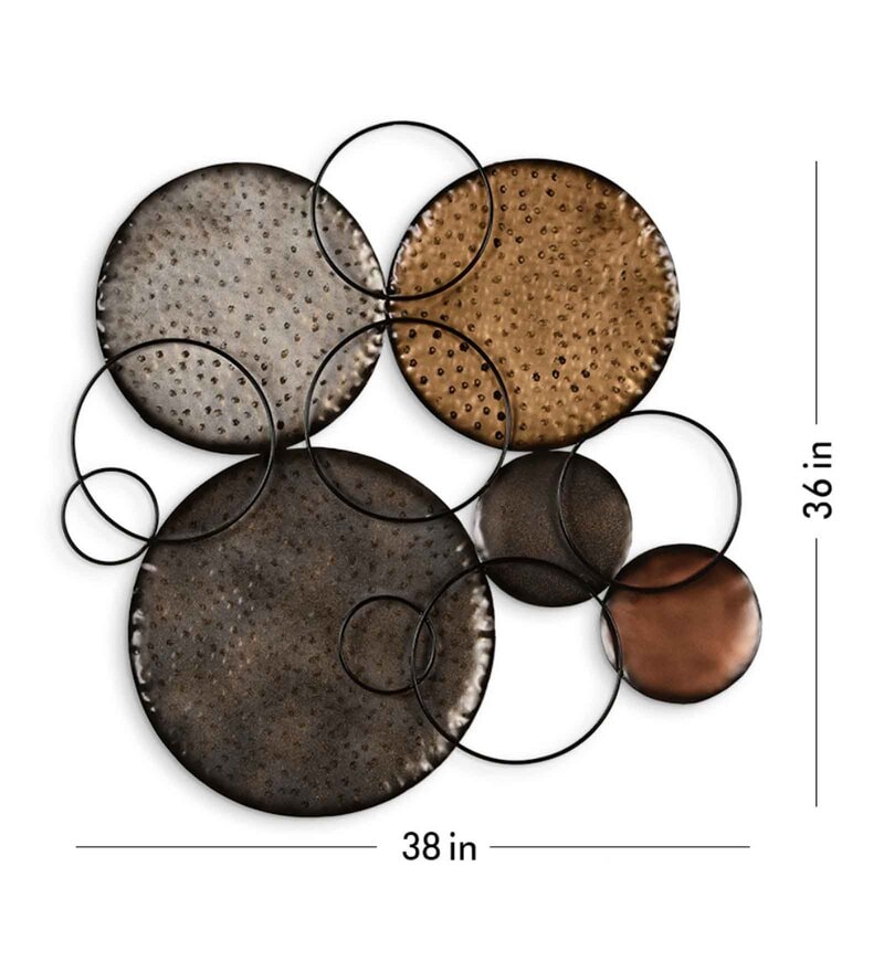 Buy Black Circles Metal Wall Art By Green Girgit Online Abstract