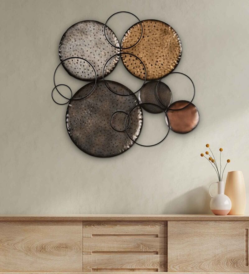 Buy Black Circles Metal Wall Art By Green Girgit Online Abstract Metal Art Metal Wall Art