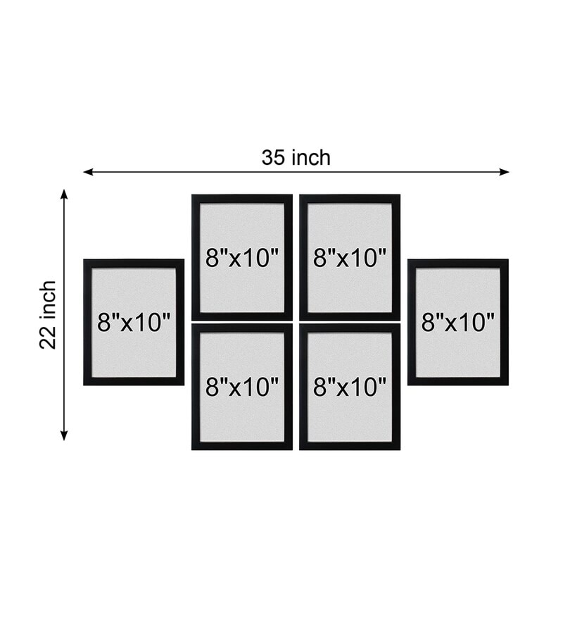 Buy Black Engineered Wood Lauren Set Of 6 Collage Photo Frames Online