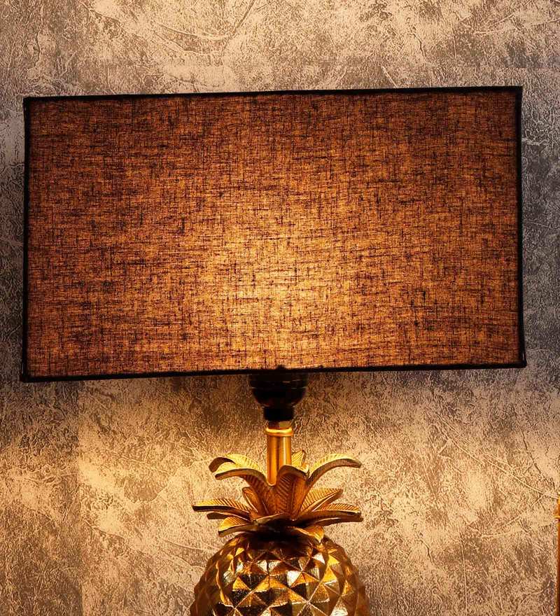 brown rectangular lamp shade