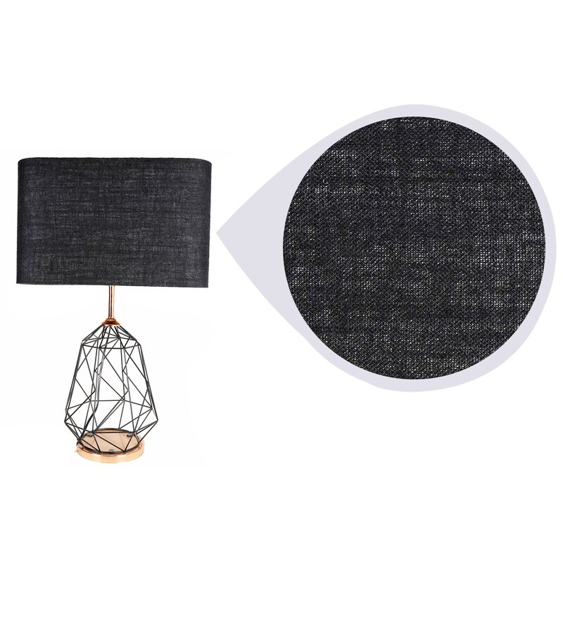 Buy Black Shade Table Lamp With Metal Base By Grated Ginger Online