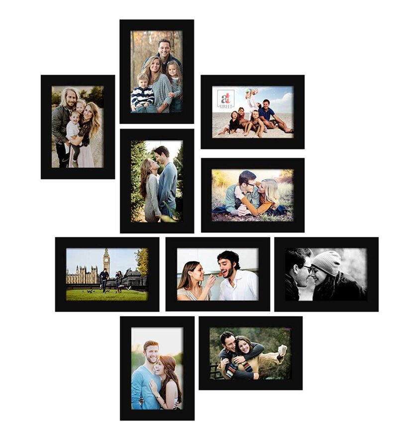 Buy Black Individual Photo Frame Set of 10by Art Street Online