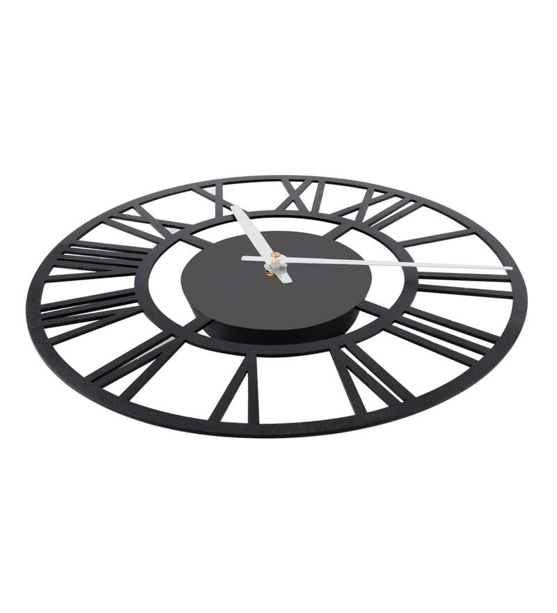 Buy Black Iron Analog Wall Clock Online Modern Wall Clocks Decorative Wall Clocks Home