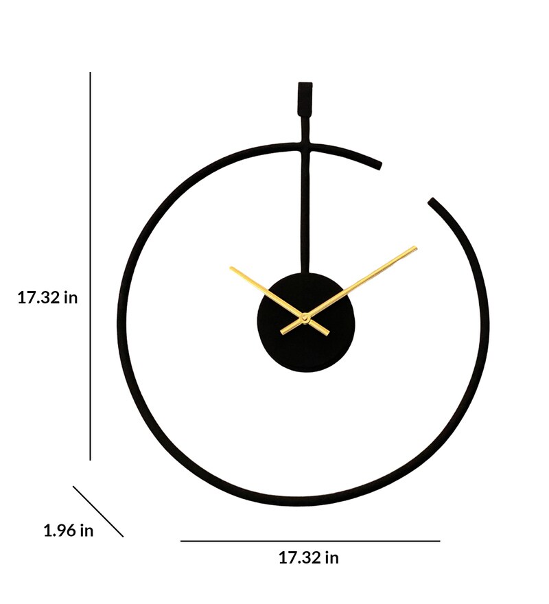 Buy Black Iron Analog Wall Clock By Urban Born Online Modern Wall