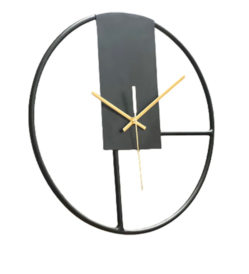 Buy Black Iron Analog Wall Clock By Urban Born Online Modern Wall