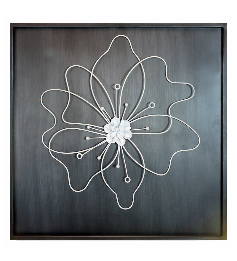 Buy Wrought Iron Leaf Panel Wall Art In Black By Fanusta Online