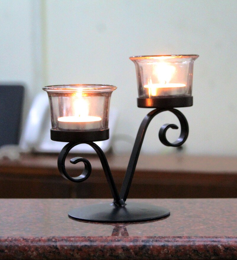 Buy Black Iron Candle Holder by Hosley Online Table Tea Light Holder Tea Light Holders