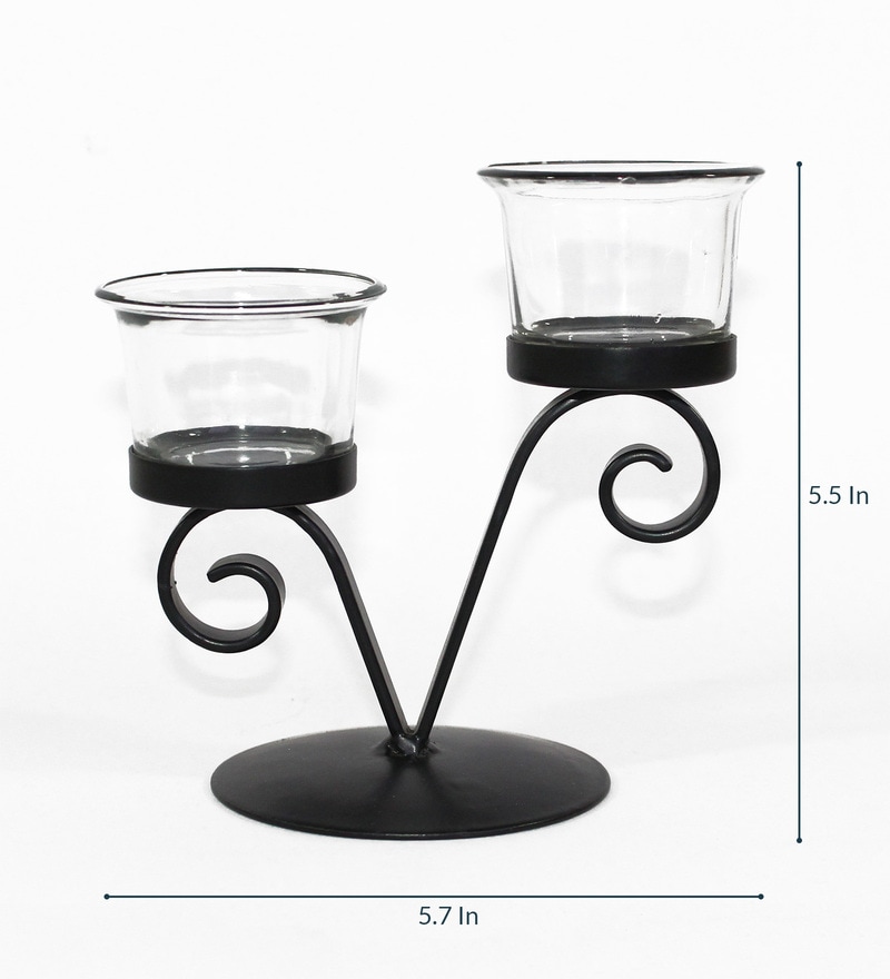 Buy Black Iron Candle Holder by Hosley Online Table Tea Light Holder