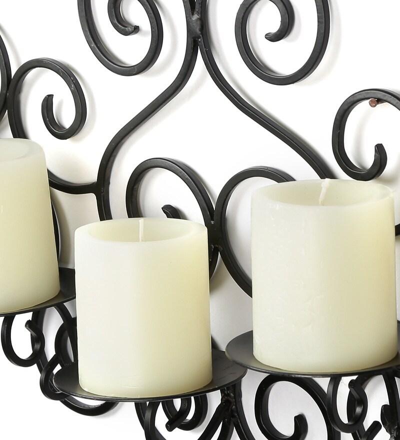 Buy Black Metal Wall Candle Holder by Hosley Online Candle Holders Candle Holders Home