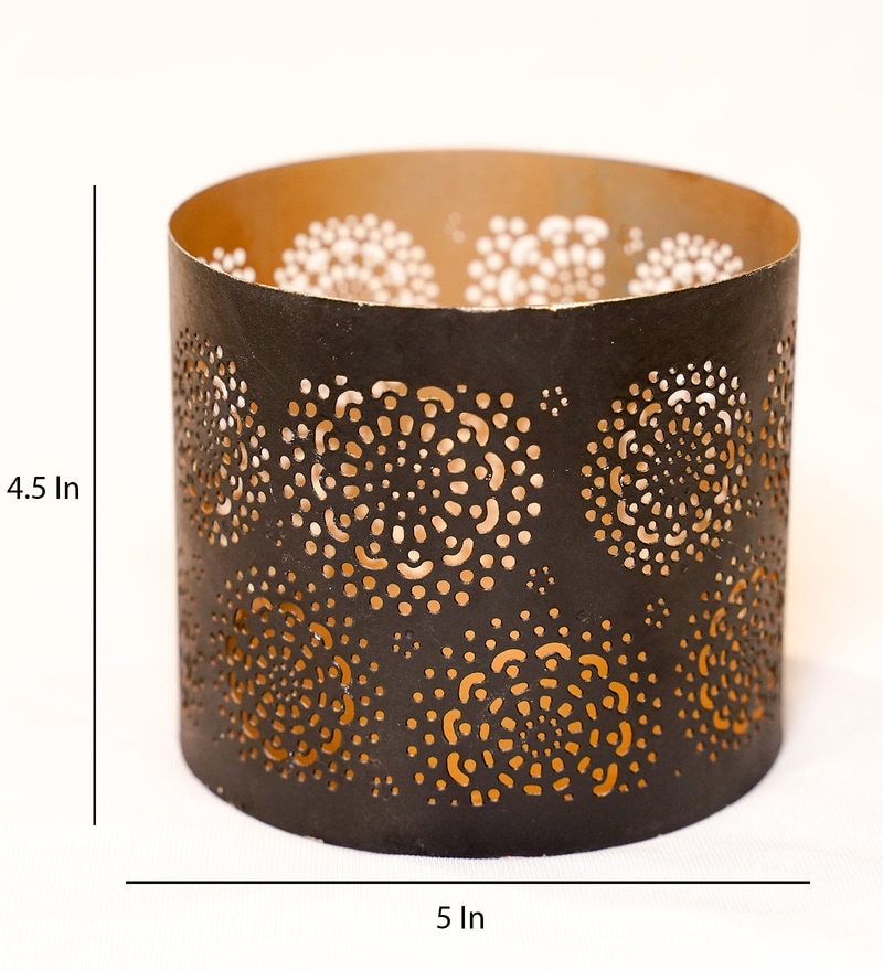 Buy Black Iron Table Candle Holder by Palak International Online