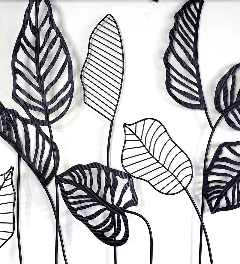 Buy Black Metallic Wall Art By Craftter Online Floral Metal Art