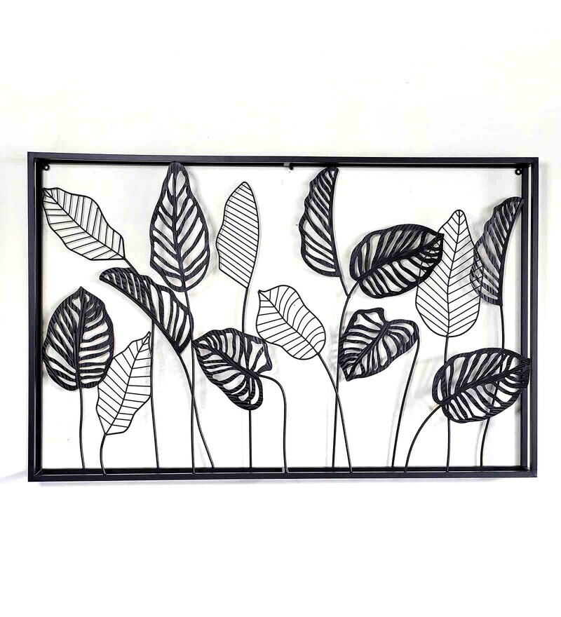 Buy Black Metallic Wall Art By Craftter Online Floral Metal Art Metal Wall Art Home Decor 2139