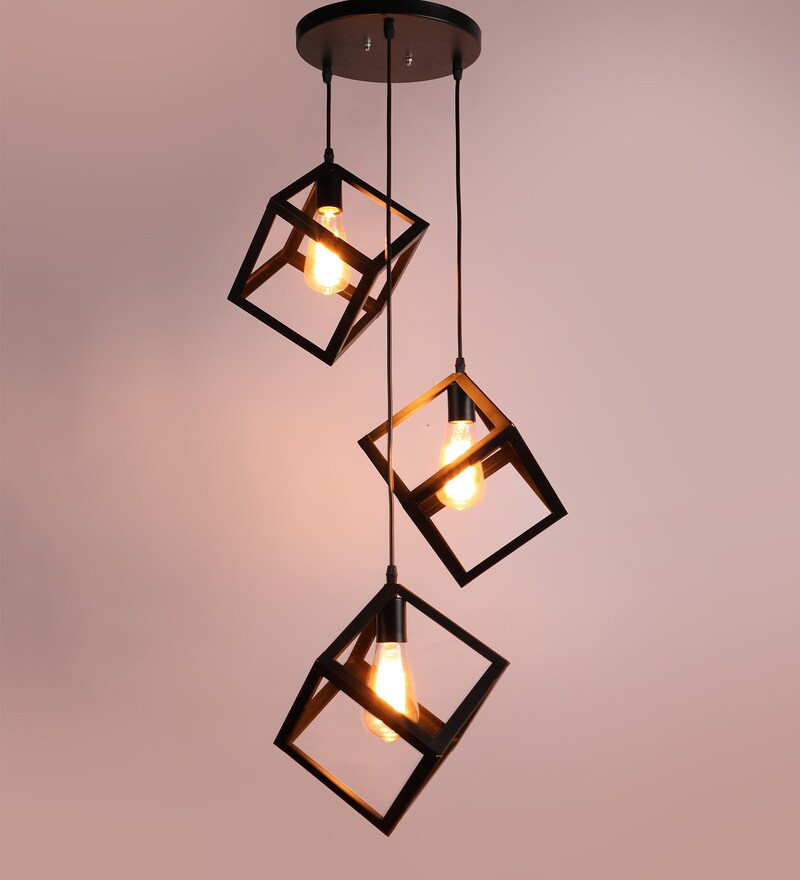Buy Black Metal 3 Light Cluster Hanging Lights By Decorativeray Online Cluster Hanging Lights