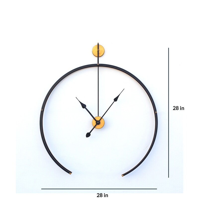 Buy Black Metal Analog Wall Clock by Craftter Online Modern Wall Clocks Decorative Wall