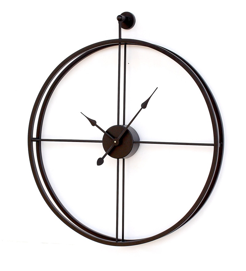 Buy Black Iron Analog Modern Wall Clock Online Modern Wall Clocks
