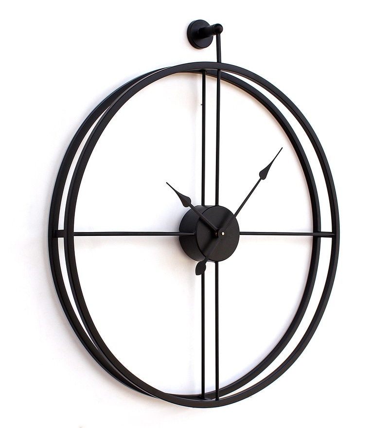 Buy Black Iron Analog Modern Wall Clock Online Modern Wall Clocks