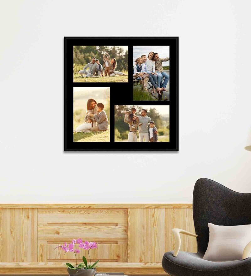 Buy Black Metal Collage Pocket Photo Frame Set of 4 Elegant Arts And