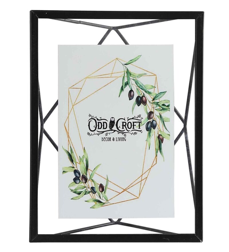 Buy Black Metal Geo Floating Photo Frame By OddCroft Online Table
