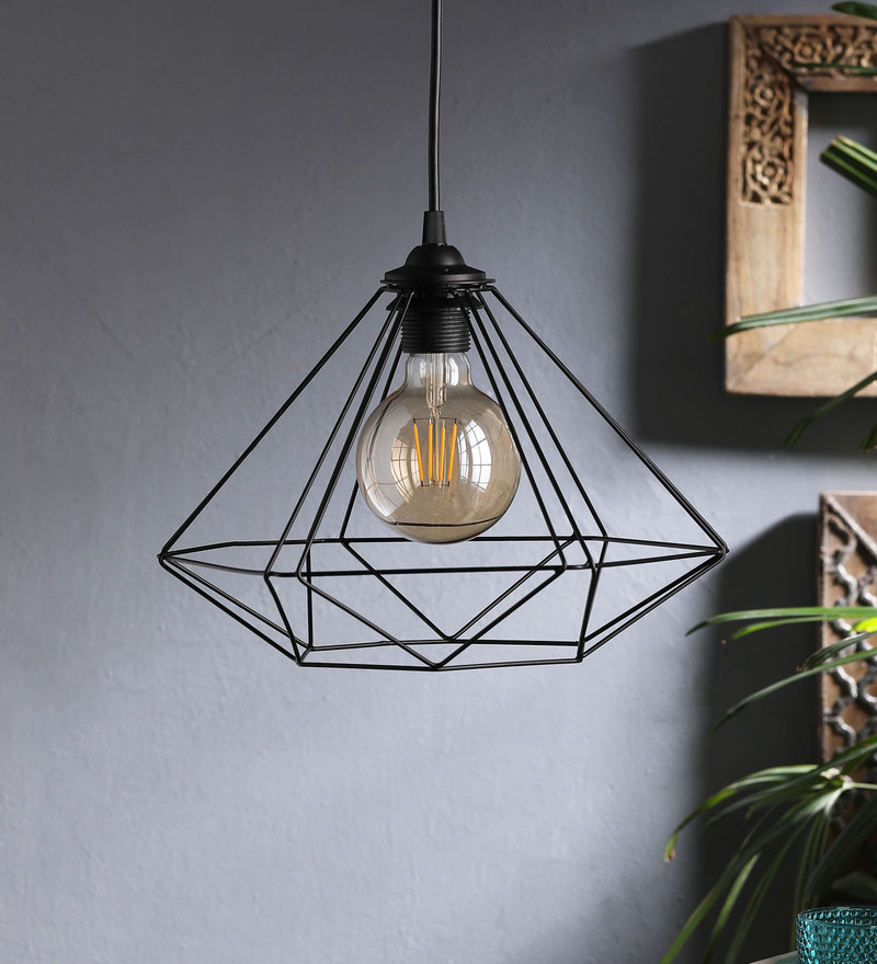 Buy Black Metal Single Hanging Lights By Tunehome Online Geometric