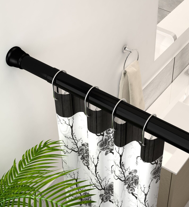 Buy Black Metal Modern Simple PVC Shower Curtain Rod (27.5 inch