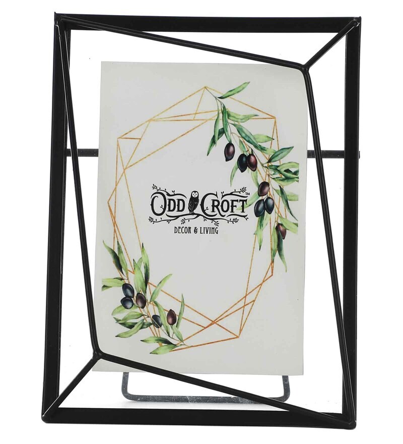 Buy Black Metal Slanted Geo Photo Frame By OddCroft Online Table