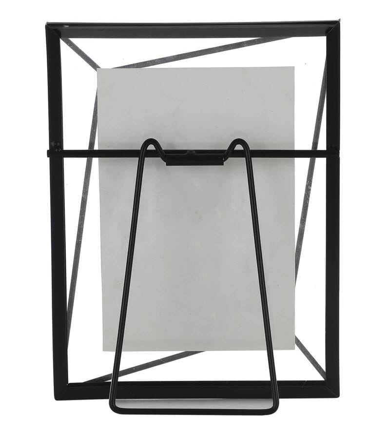 Buy Black Metal Slanted Geo Photo Frame By OddCroft Online Table