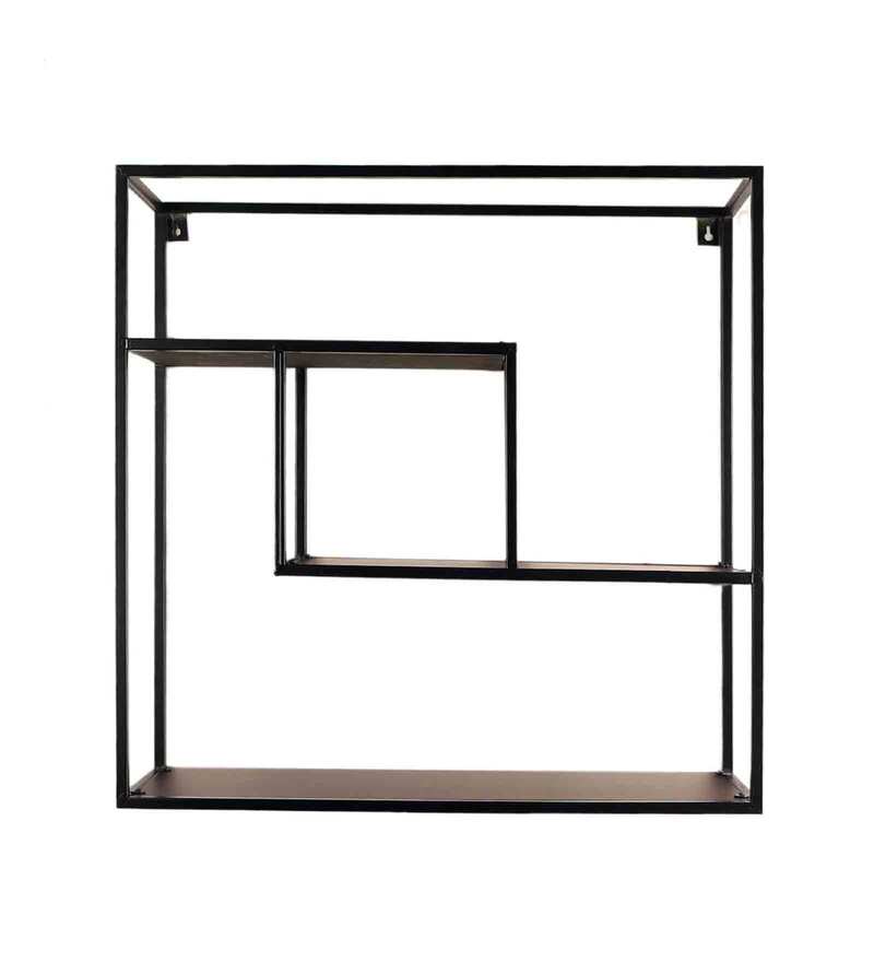 Buy Black Metal Square Wall Shelf By Pristine Interiors Online - Modern ...