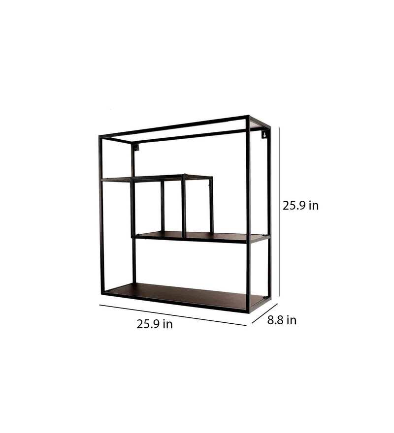 Buy Black Metal Square Wall Shelf By Pristine Interiors Online Modern