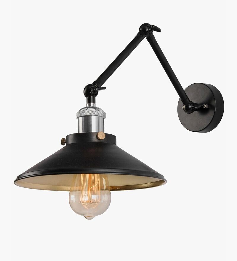 Buy Black Metal Wall Light Cone Shade Nickel By Homesake Online
