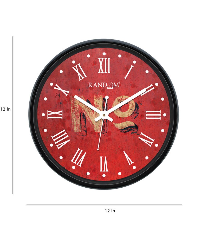 Buy Black Plastic Analog Wall Clock by Random Online Modern Wall