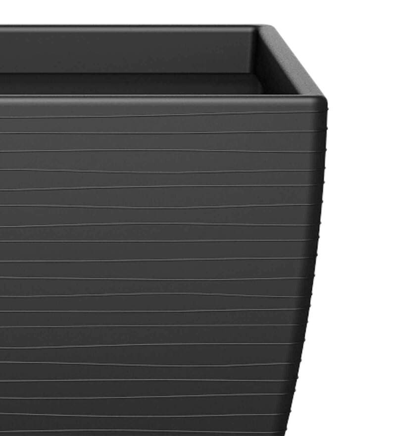 Buy Black Polymer Fabi Wide Floor Planter by Planters Online Floor Planters Pots & Planters