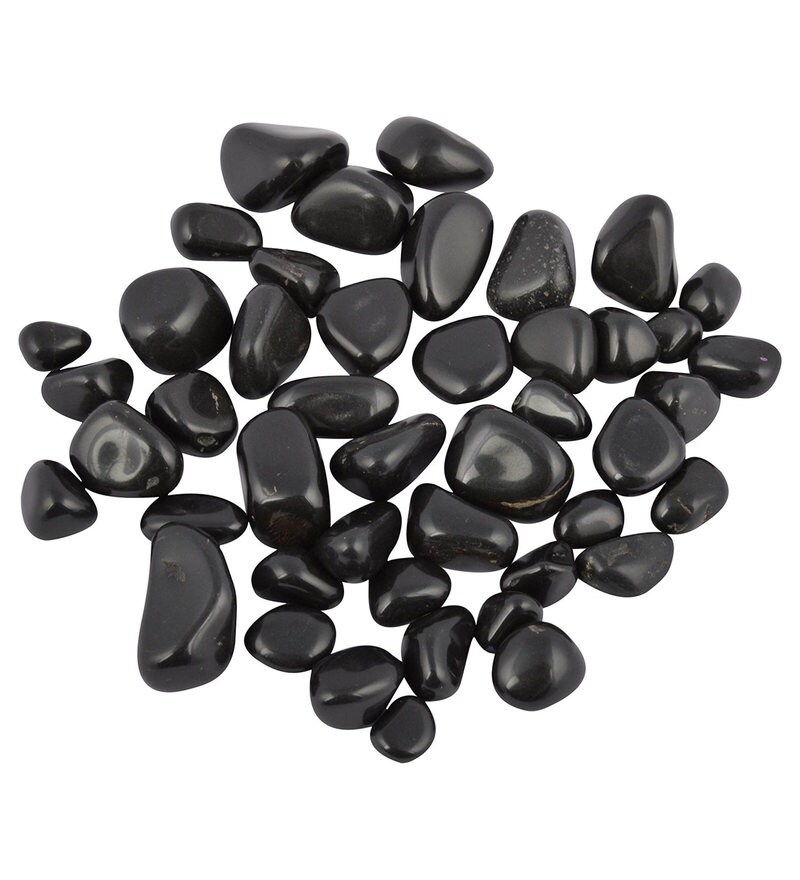 Buy Black 5 Kgs Decorative Onyx Pebbles by Stone & Beyond Online