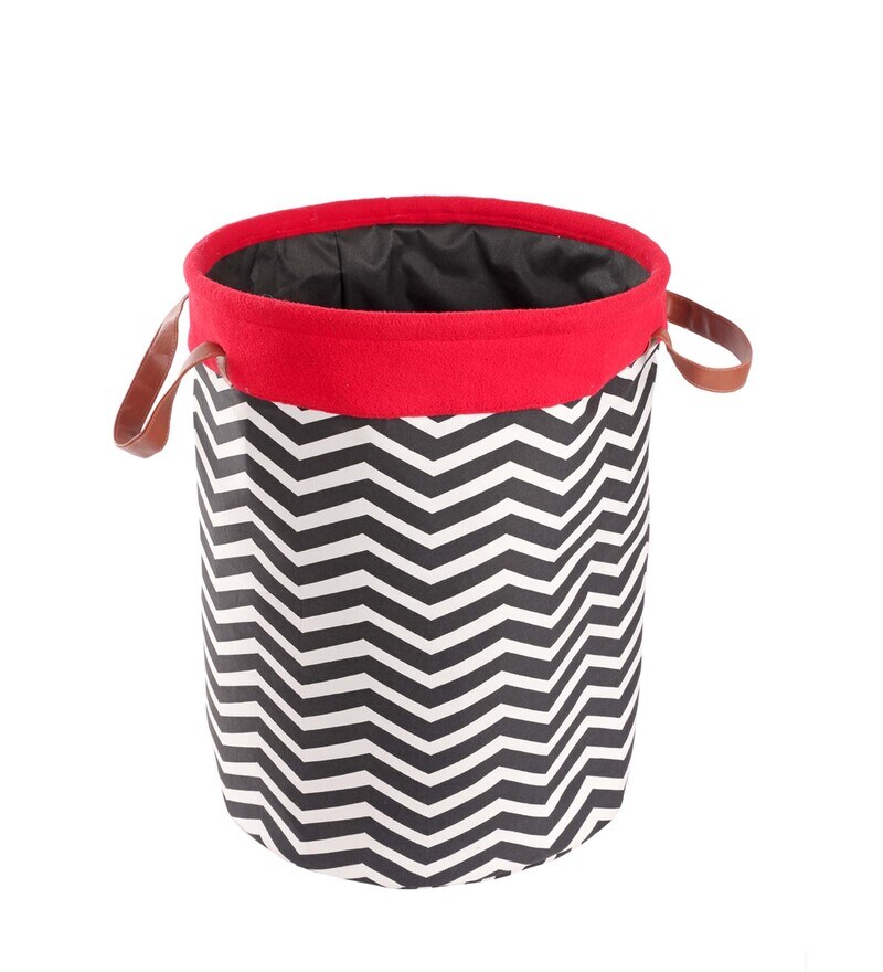 Buy Black Solid Polyester 1 Laundry Basket by My Gift Booth Online