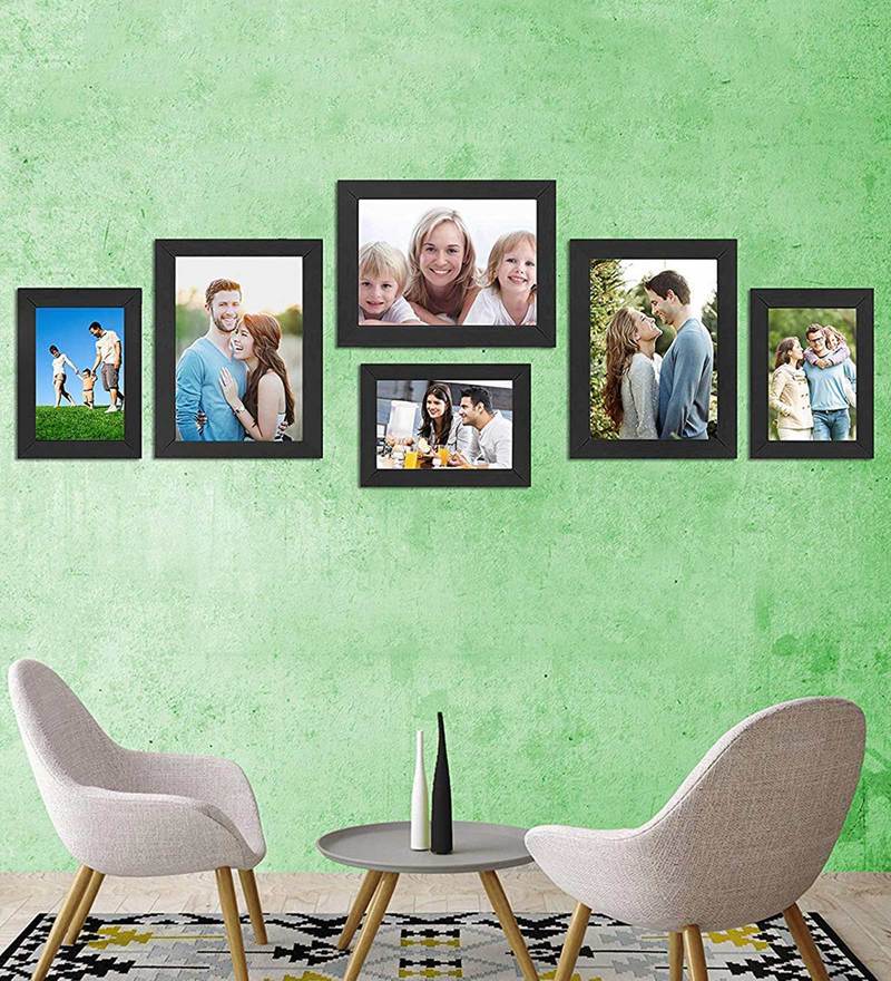 Buy Black Wood Collage Photoframes Set of 6 By Art Street Online