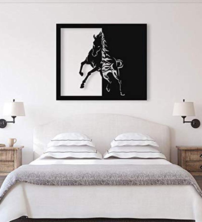 Buy Black Steel Horse Wall Art By Wall Centre Online Floral Metal Art