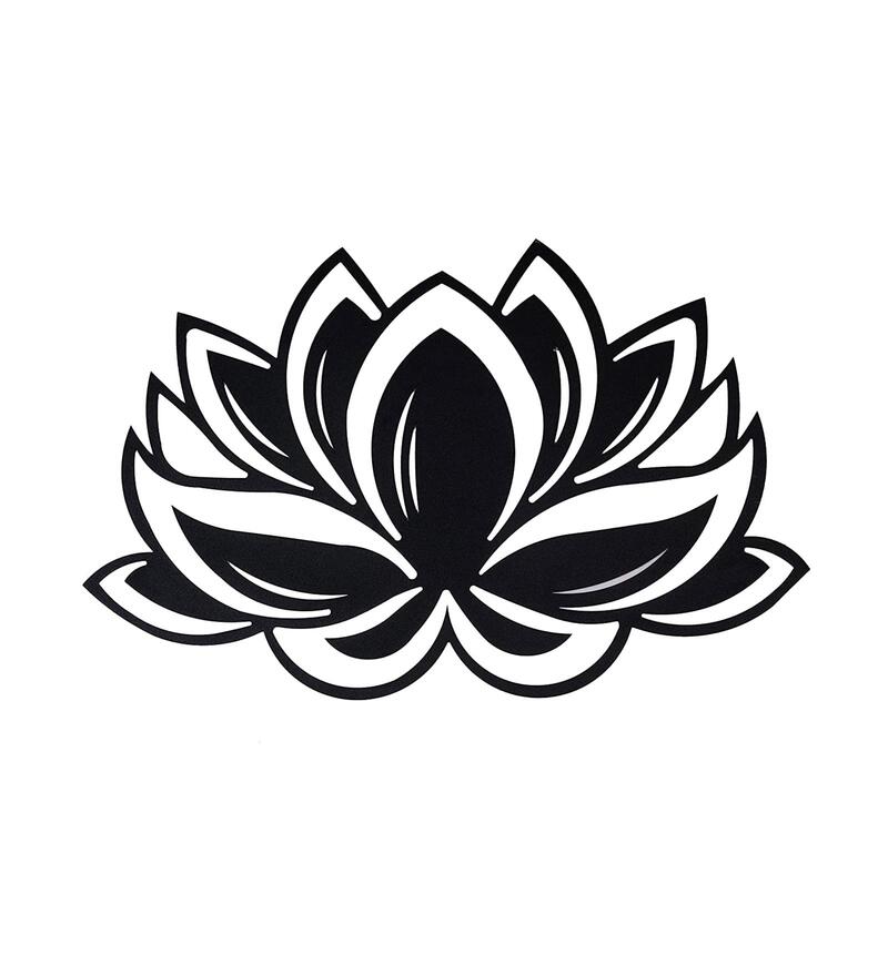 Buy Black Steel Lotus Flower Wall Art By Wall Centre Online Floral
