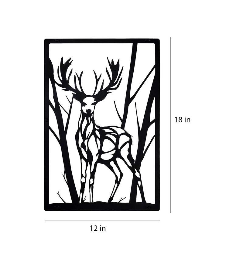 Buy Black Steel Modern Deer Wall Art By Wall Centre Online Floral